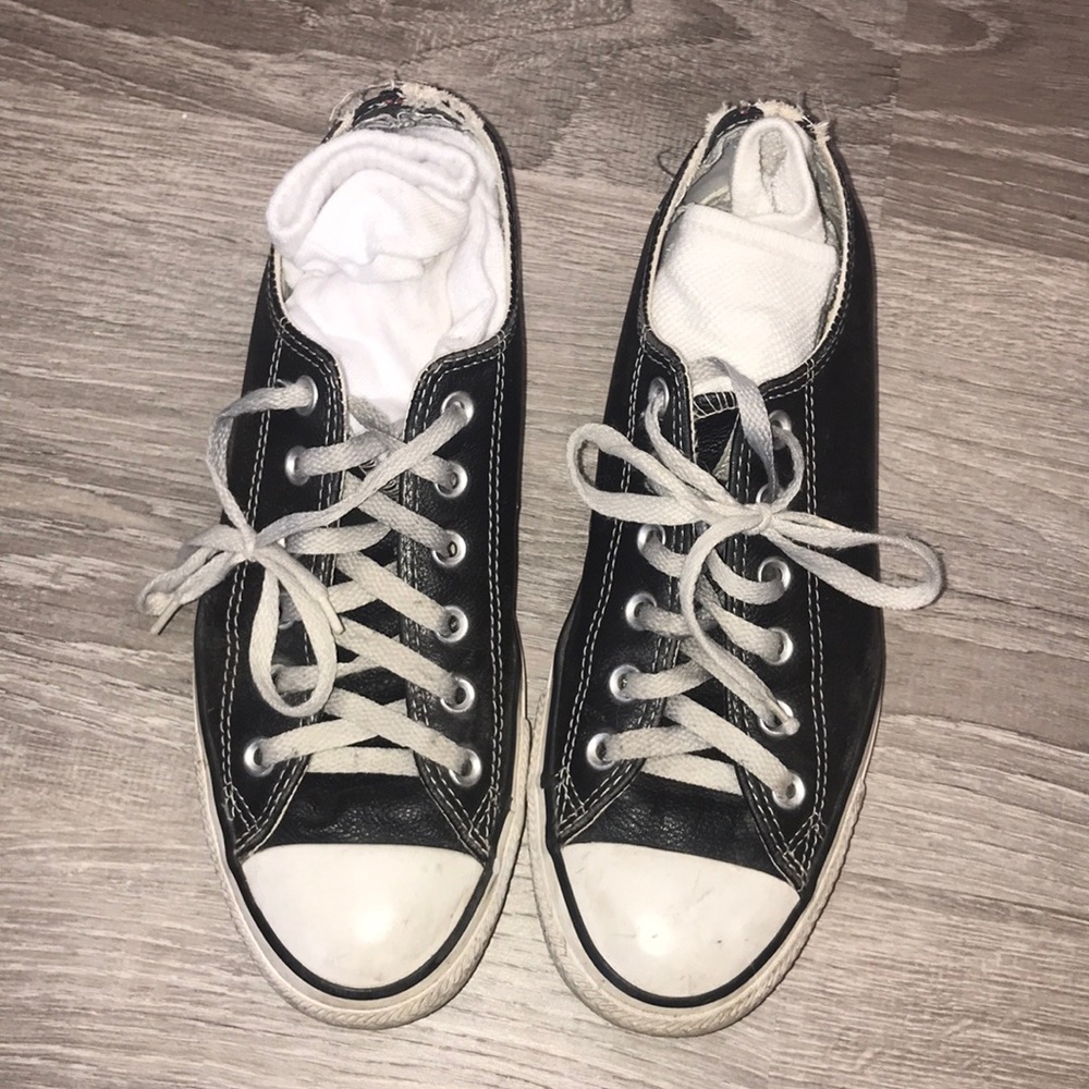 All star leather converse.